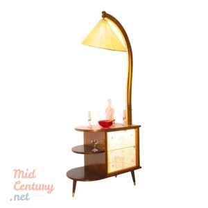 Minibar (cabinet) with attached lamp