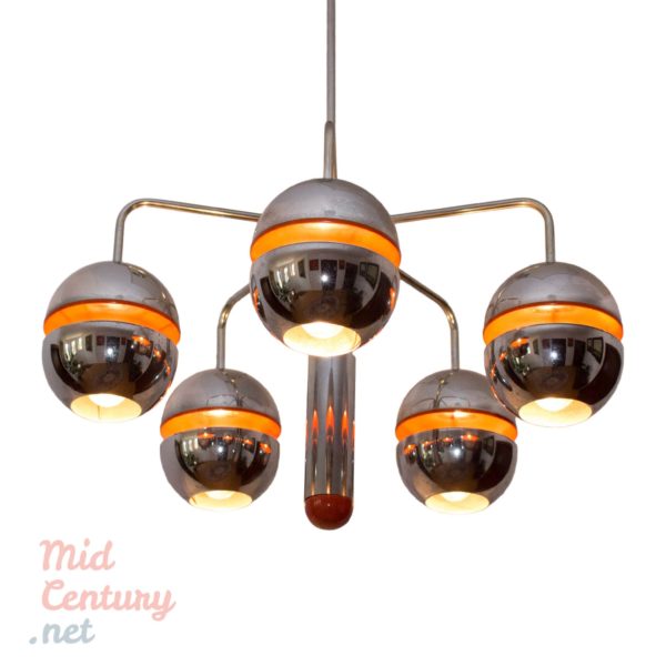 Atomic Age ceiling lamp made in Belgium, in the 1960s